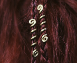 2pcs Viking Brass Hair Bead Hair Ring Spiral Tribal Style Hair Accessory, Viking Jewelry