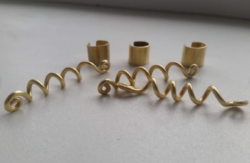 Set of 6 viking style brass hair beads