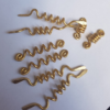 Set of 8 viking style brass hair beads