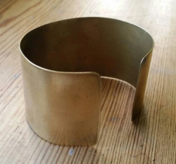 Viking style brass adjustable bracelet