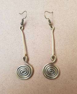 Lagertha earrings, Viking brass jewellery