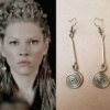 Lagertha earrings, Viking brass jewellery
