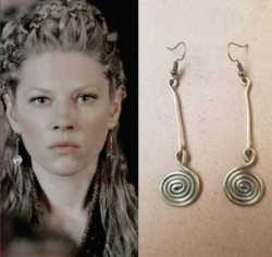 Lagertha earrings, Viking brass jewellery
