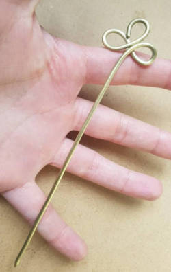 Celtic knot brass pin, Reenactment clothes brooch