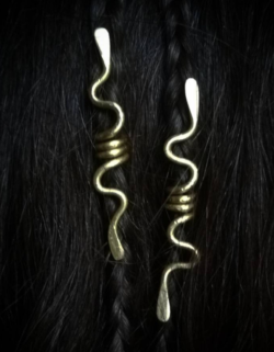 2pcs Viking snake Hairs Bead Hair Ring Spiral Tribal Style Hair Accessory, Viking Hair bead