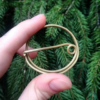 Celtic round clothes brooch, brass reenacment jewellery