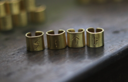 Viking rune hair brass ring