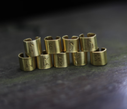 Viking rune hair brass ring
