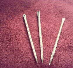 2pcs Vikings brass needles for sewing, Style NR. 1, Historical reenactment crafting tool