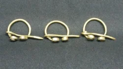Set of 3 tiny brass fibula, Viking Baltic micro horseshoe brooch, Tribal Ancient Reenactment Historical Medieval Jewellery