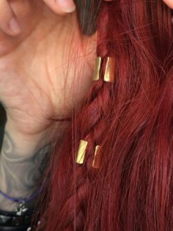 2pcs+ Hairs brass ring, Nordic Tribal hair jewellery, Dread beads, Hair accessory