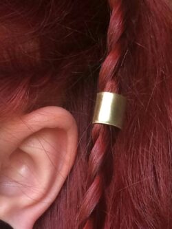2pcs+ Hairs brass ring, Nordic Tribal hair jewellery, Dread beads, Hair accessory