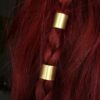 2pcs+ Hairs brass ring, Nordic Tribal hair jewellery, Dread beads, Hair accessory