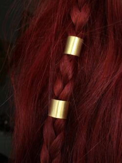 2pcs+ Hairs brass ring, Nordic Tribal hair jewellery, Dread beads, Hair accessory