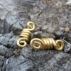 2pcs Viking Brass Hair Bead Hair Ring Spiral Tribal Style Hair Accessory, Viking Hair bead