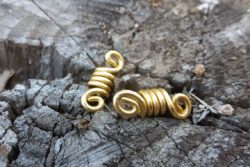 2pcs Viking Brass Hair Bead Hair Ring Spiral Tribal Style Hair Accessory, Viking Hair bead