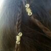 2pcs Viking Brass Hair Bead Hair Ring Spiral Tribal Style Hair Accessory, Viking Hair bead