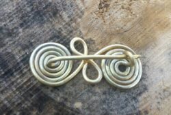 Celtic clothes brooch, brass reenacment jewellery