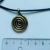 Spiral Wire Grass-Snake Sun Design Tribal Brass Pendant, Balts Vikings Necklace