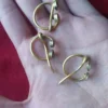 Set of 3 tiny brass fibula, Viking Baltic micro horseshoe brooch, Tribal Ancient Reenactment Historical Medieval Jewellery