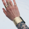 Viking style brass adjustable bracelet