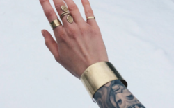 Viking style brass adjustable bracelet